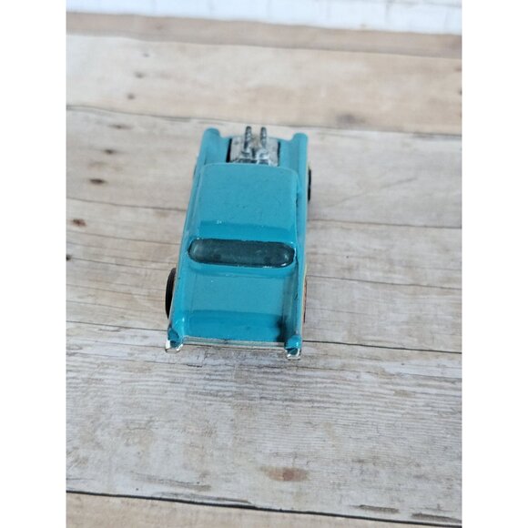 Hot Wheels 57 Chevy Teal Flames 1976 Malaysia Vintage Diecast Muscle Car - Picture 4 of 6